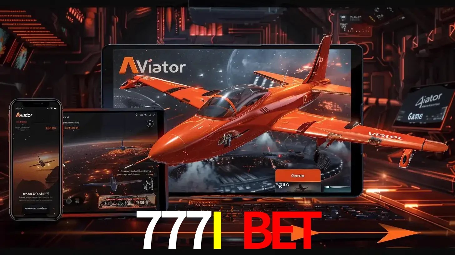 Apresentação tecnológica do jogo Aviator com um avião saindo da tela de um tablet, demonstrando a experiência imersiva em múltiplos dispositivos no 777I BET.