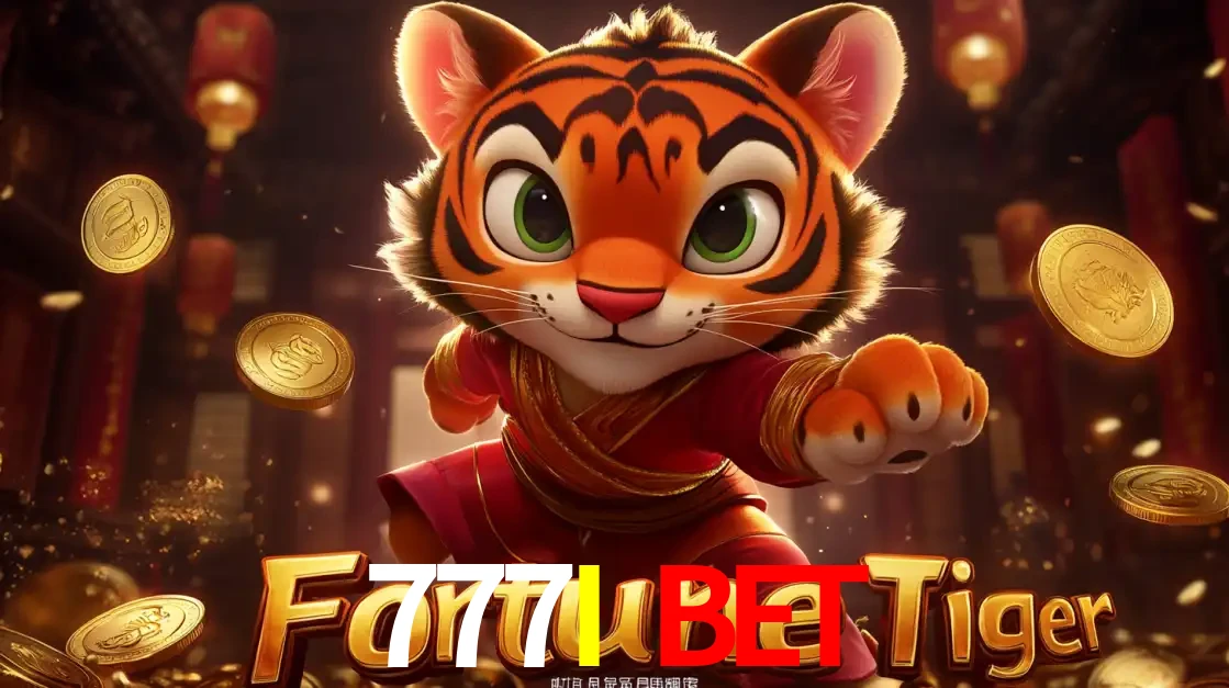 O carismático mascote do jogo de slot Fortune Tiger, um tigre fofo em pose de artes marciais, pronto para trazer sorte e multiplicadores de ganhos no cassino online 777I BET.